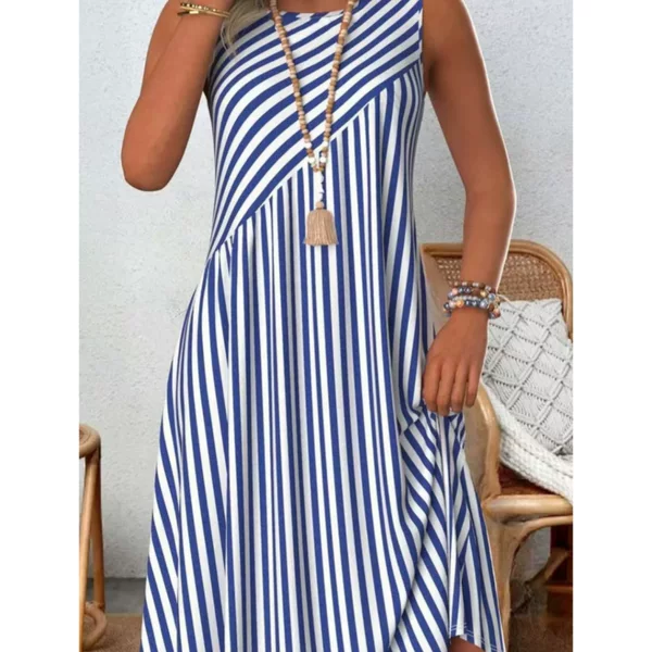 2025 Cross-border New Foreign Trade European and American Printing Loose Vacation dress Casual Sleeveless Summer Vest Skirt Women