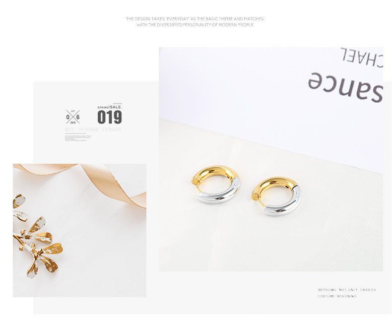 Fashion Color Block Stainless Steel Plating Earrings 1 Pair