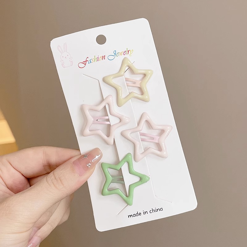 Sweet girl star clip para el cabello 2025 nuevo clip para el cabello de bebés femininos clip para el cabello lateral clip para el cabello de color