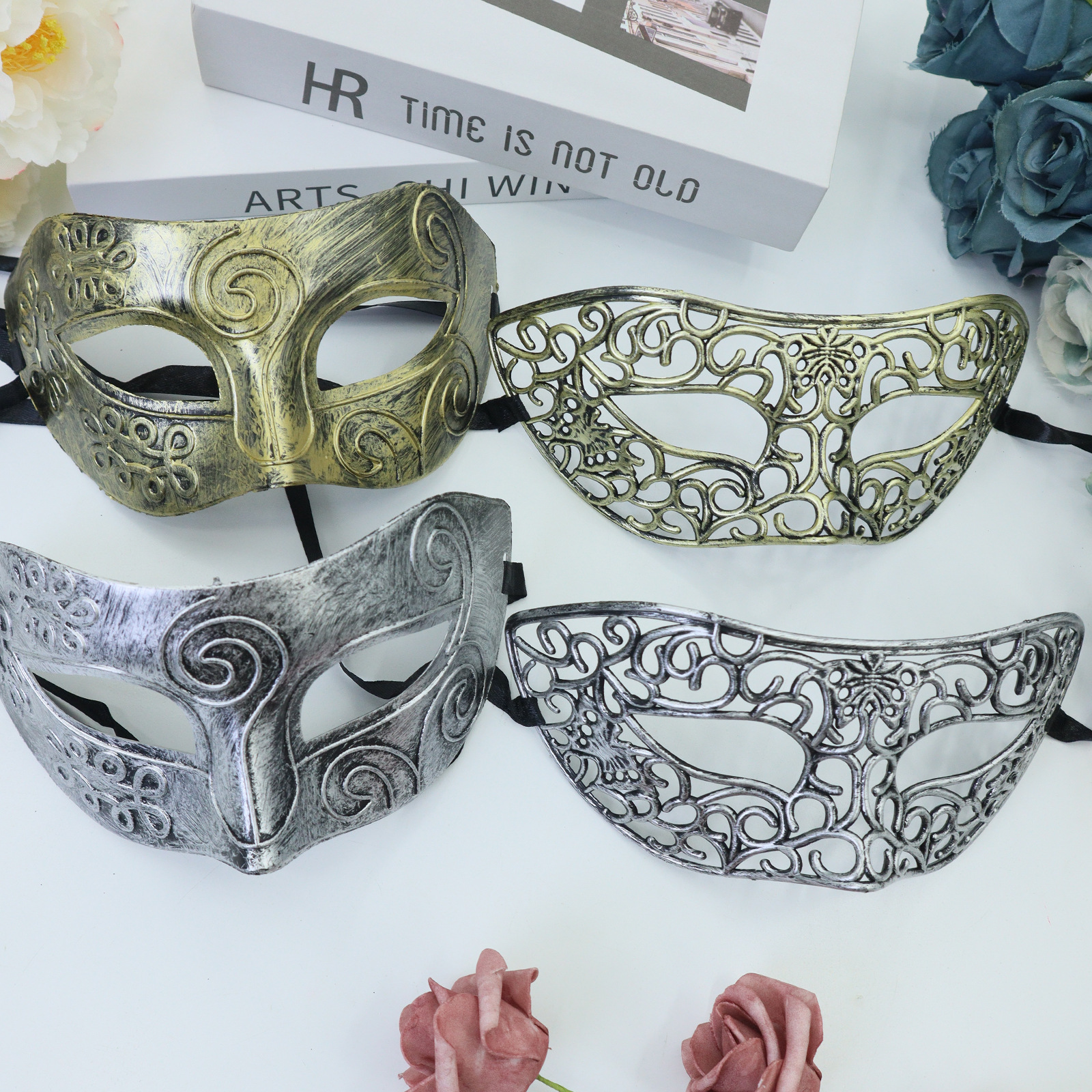 Halloween máscaras de fiesta de terror máscaras de carnaval retro retro máscaras de mitad de cara máscaras de jazz retro máscaras de cabeza plana para hombres