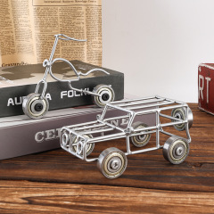 Retro Iron Wire Simple Line Motorcycle Car Metal Model Creative Home Bar Cabinet Bookshelf Decorative Ornament
