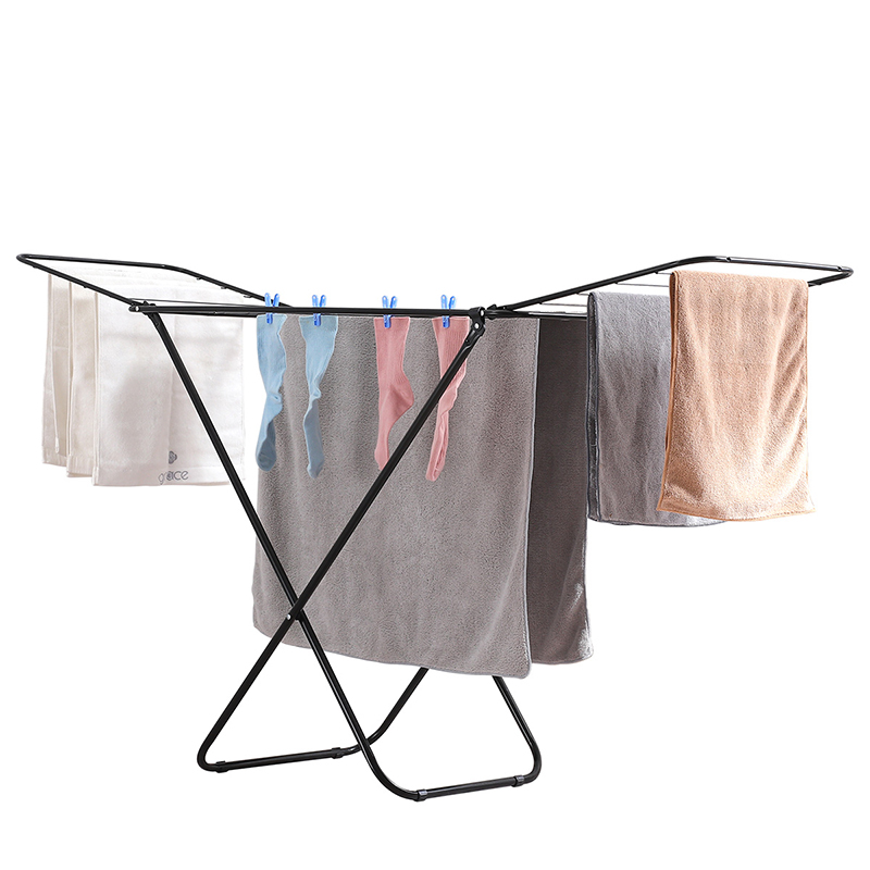 Balcón patio quilt rack gran ala percha de secado plegable para interior y exterior varilla de secado tipo suelo