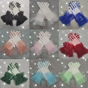 New Halloween Wedding Gloves Super Fairy White Short Bridal Wedding Dress Dinner Party Opera Gloves