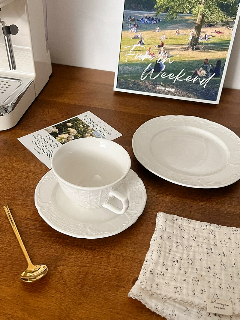 White coffee ceramic afternoon tea, tableware, tea cup, tea set, french style