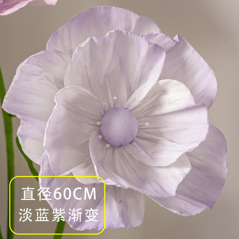 ✅ 巨大なペーパーアートフラワーショッピングモール装飾花紙花ポピーウィンドウリード結婚式造花結婚式卸売|undefined