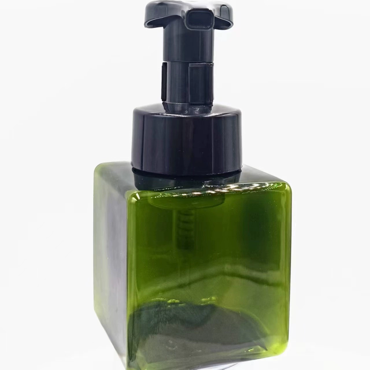 Флакон для мусса 250 мл, квадратная ПЭТ-бутылка из пенопласта, темно-зеленый флакон для антисептика для рук, ПЭТГ-флакон для пены