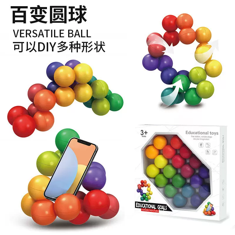 跨境新品益智百变解压球3D新款亚马逊热销减压魔力球新奇特玩具