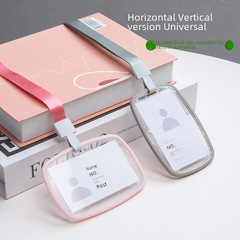 雙面透明工牌工作證卡套門禁卡公交飯卡保護套證件卡胸牌批發定製