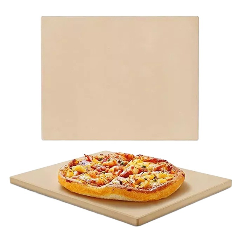 Piedra para hornear pizza, bandeja de cerámica para hornear, resistente a altas temperaturas, apta para alimentos, cuadrada, de cordierita, para barbacoa, plato para pizza