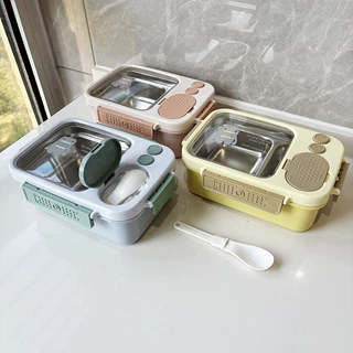 创意卡通不锈钢饭盒儿童学生午餐盒保温便当盒送餐具外贸跨境批发
