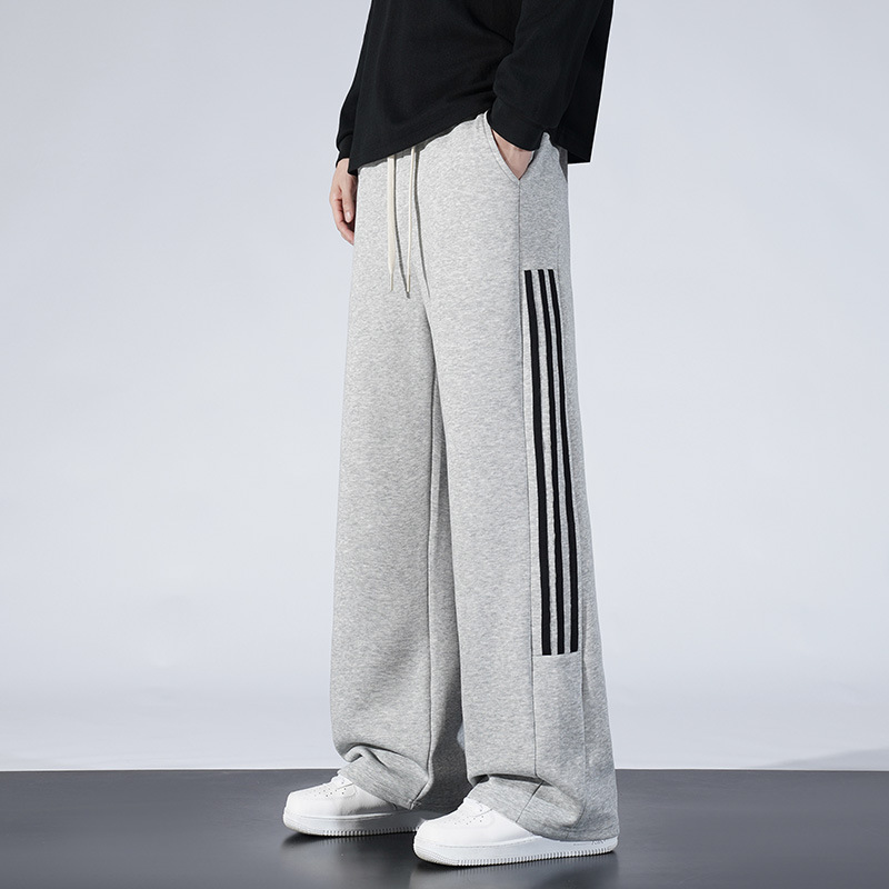 WASSUPNEST ヘビーウェイトコットン スポーツパンツ メンズ 秋冬 ジョガーパンツ メンズ アメリカンスタイル ルーズフィット スウェットパンツ トレンド カジュアルパンツ