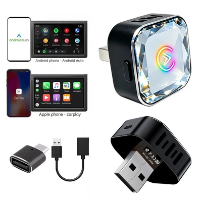 Cross-Border Popular Car-Mounted Wireless Simsiz CarPlay və Android Auto - k18b-crystal-lens-adapter-extension-cable