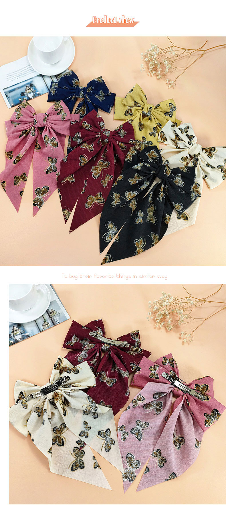 Korea Bow Fabric Chiffon Hairpin New Hairpin Wholesale display picture 4