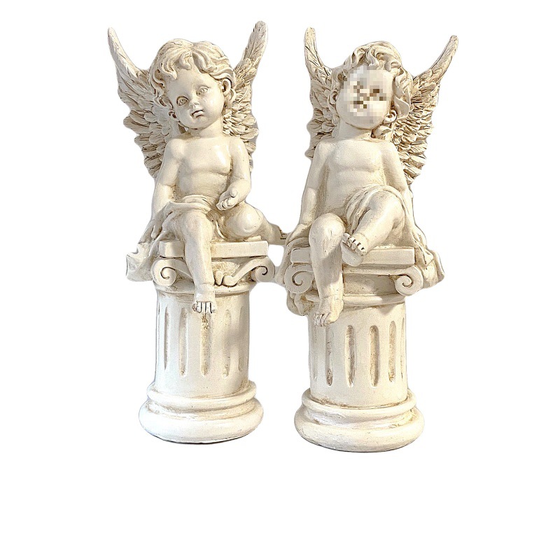 프랑스 레트로 로마 기둥 천사 장식 서양 앤틱 스타일 홈 거실 와인 캐비닛 창 장식 공예품