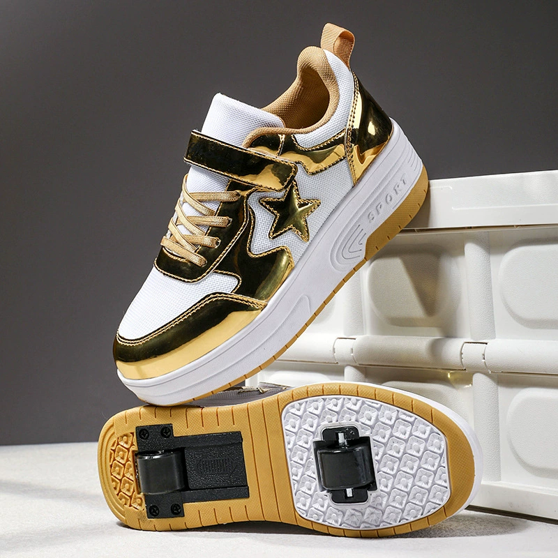 Обувь Heelys, двухколесная обувь для мальчиков, дышащие роликовые коньки с вращающейся пряжкой, туфли принцессы на колесах для девочек, четырехколесные детские коньки