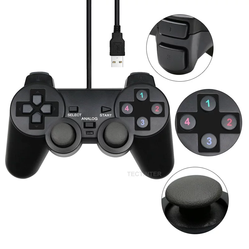 Источник производителя USB геймпад PS2 208 PC конец геймпад Выход Выход