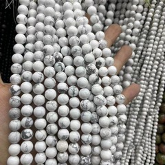 廠家直供 白松石散珠 DIY飾品配件 天然白松石散珠圓珠半成品批發
