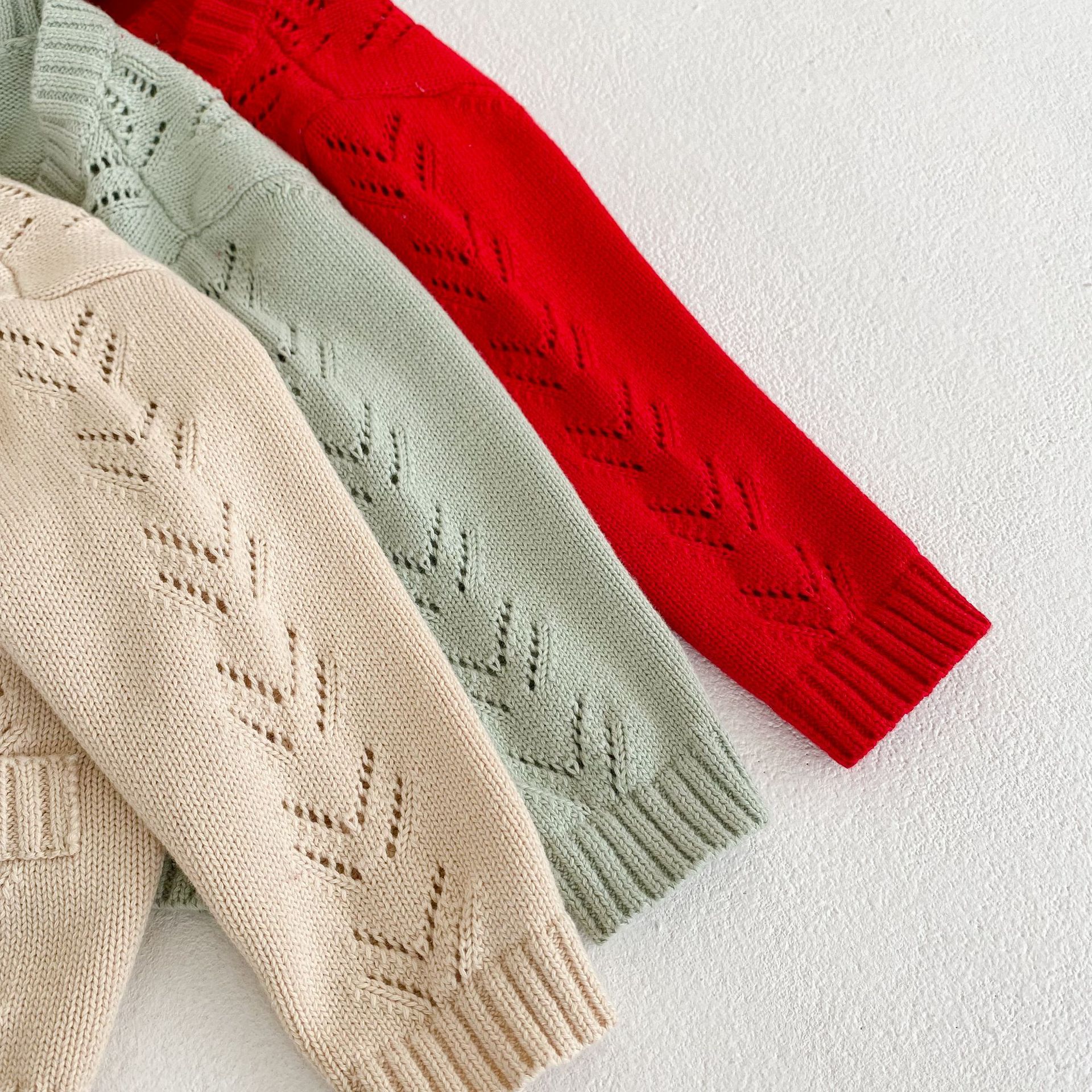 2024. gada rudens jaunums: vienkrāsains džemperis zēniem un meitenēm, daudzpusīgs kardigans, dobi adīts kokvilnas dzija, garš_voghion.com