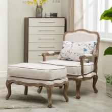 沙发法式休闲椅北欧小户型布艺高背椅子轻奢凳老美式单人欧式田园