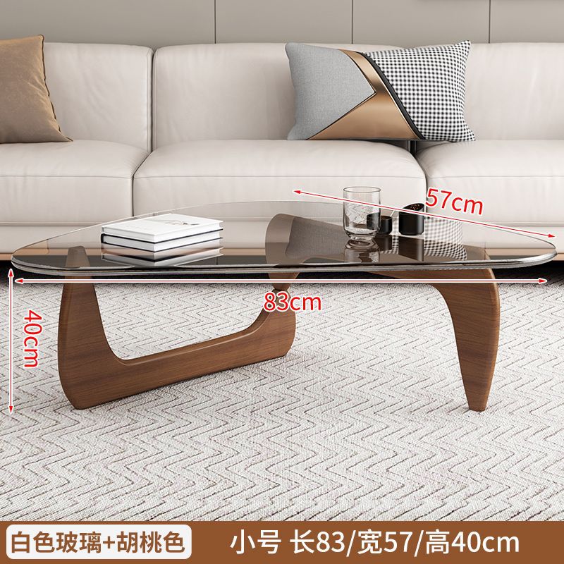 투명 유리 + 호두나무 다리