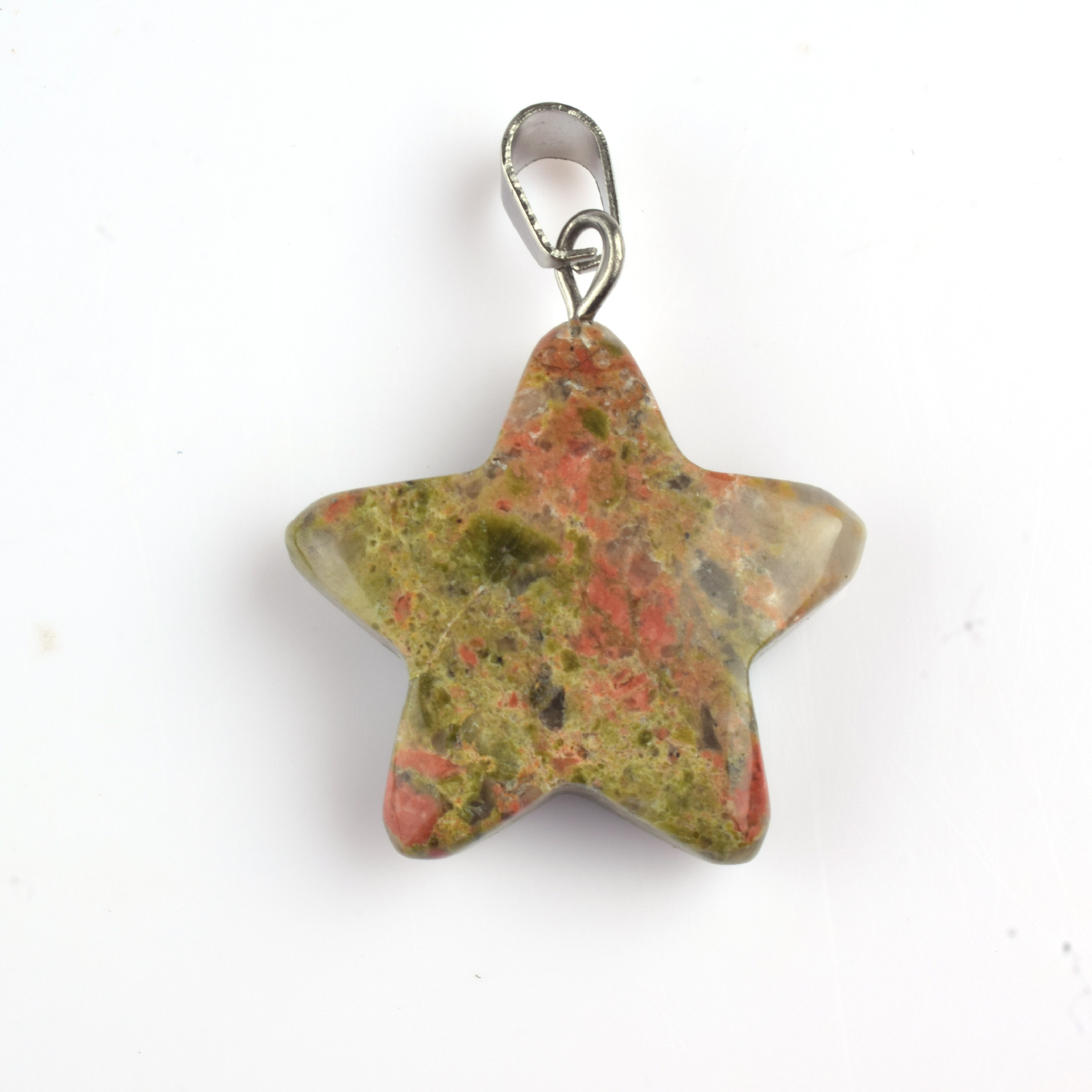 Colgante de piedra de estrella de color natural colgante de amatista de estrella de color pentagramas colgante de estrella de cielo colgante DIY joyas artículos