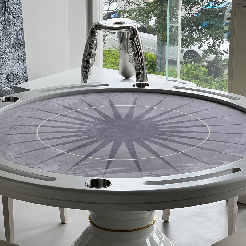 Tablas de póquer de Texas de estilo italiano, mesas competitivas para varias personas para el hogar, muebles de entretenimiento para villas de alta gama, mesas redondas de ajedrez y fichas