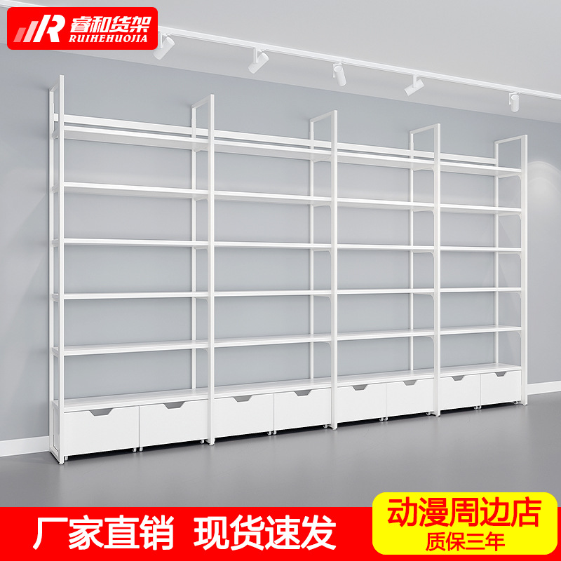 谷子店货架动漫周边手办潮玩具陈列架盲盒卡牌徽章goods展示柜