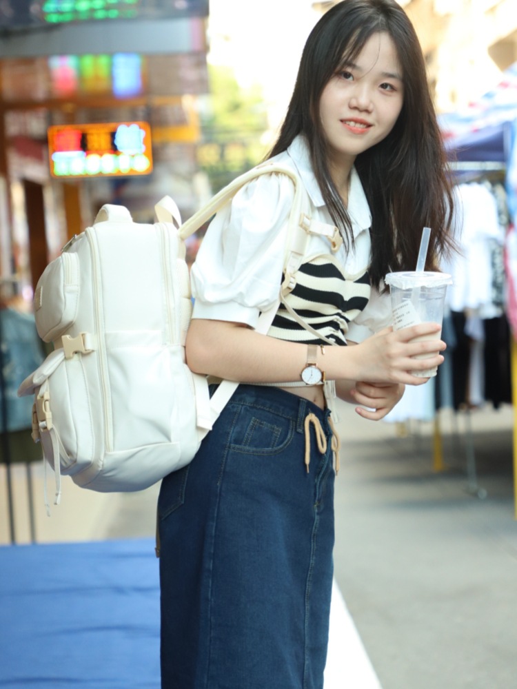2024 New Women's Versatile Sweet Student Anti Splashing Multi functional Large Capacity Backpack_voghion.com