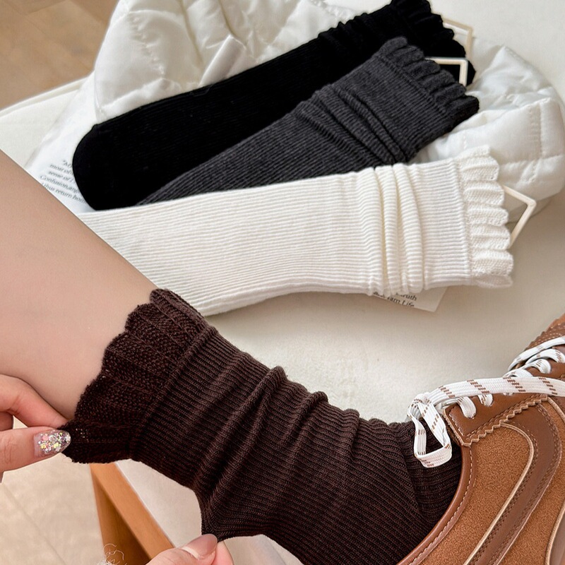 2026 Autumn New Ballet Style Socks for Women, Double-Needle Lace Ruffle Socks, Seamless Toe, Vertical Stripe Mid-Calf Socks 2026 Autumn New Ballet Style Socks for Women, Double-Needle Lace Ruffle Socks, Seamless Toe, Vertical Stripe Mid-Calf Socks