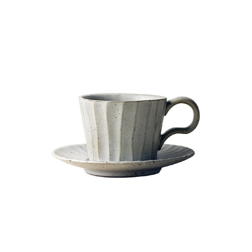 Japanese handmade coffee cups with saucers, vintage cups, retro creative rustic ceramic mugs, afternoon tea set