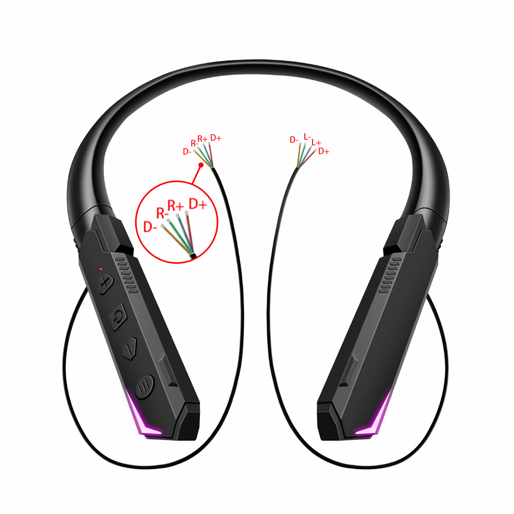 DIY-EQ-Einstellung mit Atemlicht TF-Kartenpuffer hängender Nacken Bluetooth drahtloser Stereo-Kopfhörer Zubehör Halbfertigprodukt