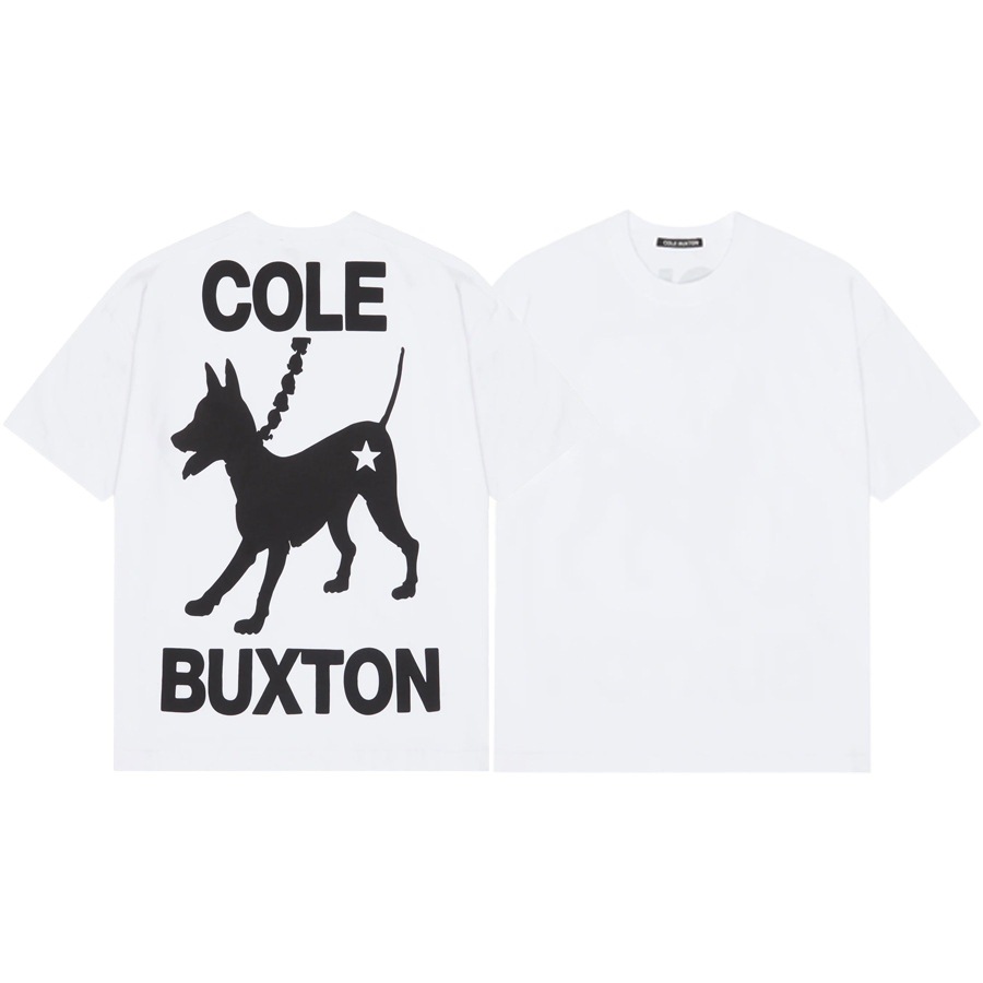 Versión alta Cole Buxton London Limited Silver Pink Letter Lema Impreso Hombre suelto Casual Camiseta de manga corta