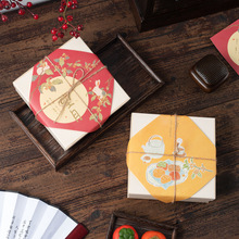 新款中秋月饼卡片烘焙冰皮流心蛋黄酥礼物包装盒木盒装饰贺卡