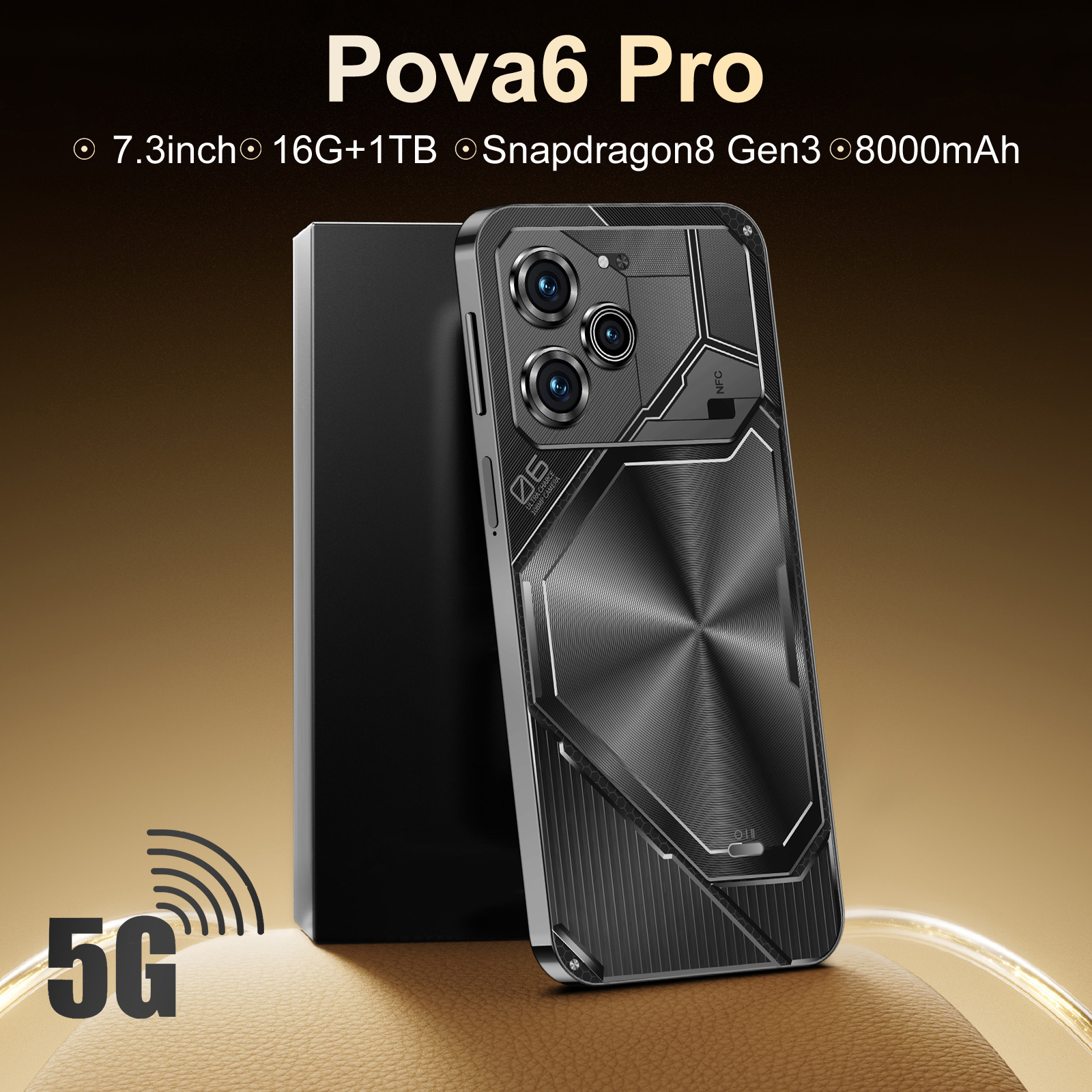 Cross-Border Hot-Selling Android Smartphone Pova6 Pro with Large Screen, 16+1t in Stock, Factory Price, Can Be Shipped on Behalf of Others