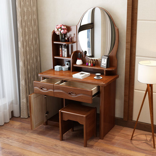 Solid wood dressing table bedroom dressing table integrated modern simple dressing table small apartment Chinese dressing cabinet storage cabinet