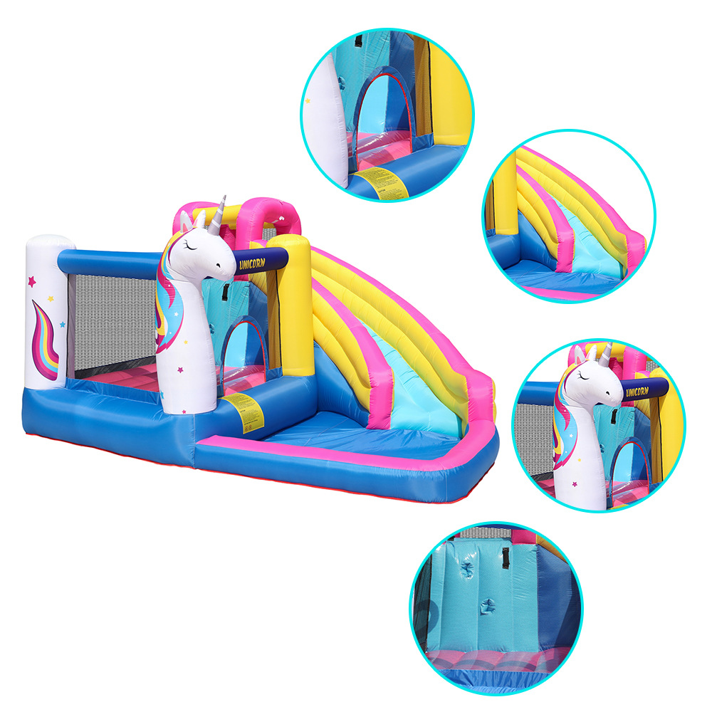 Castillo inflable familiar Doctor Dolphin para niños, tobogán acuático inflable pequeño, trampolín, parque infantil interior y exterior