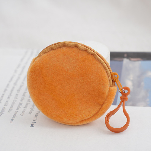 Candy Color Faux Fur Zero Wallet Solid Color Wallet Round Key Chain Coin Bag Backpack ID Card Bag Simple Wholesale 