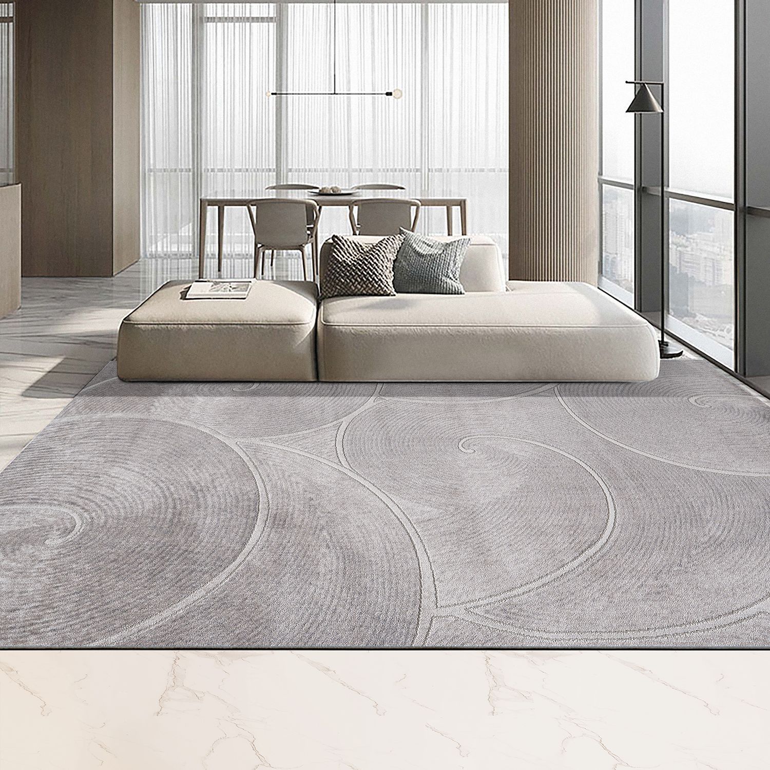 Fábrica de origen alfombra de sala de estar doméstica dormitorio antisucio fácil de cuidar sofá mesa de té alfombra de cama alfombra estudio piso redondo