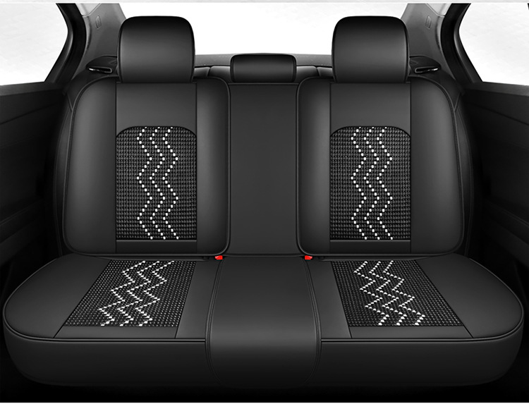 Ice Silk Car Seat Cushion, Light Luxury Full-Cover Nappa Leather Car Seat Cushion, New Model for All Seasons, Five-Seater Universal Car Cushion Cover Wholesale