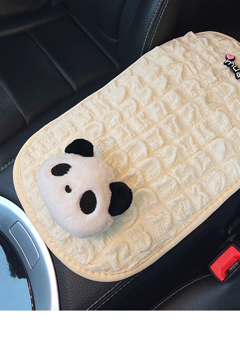 Car armrest box pad creative cartoon cute doll hand gloves central decoration car interior accessories decoration women