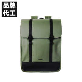 新款通勤出差电脑皮革双肩包初中书包男大学生高颜值跨境翻盖背包