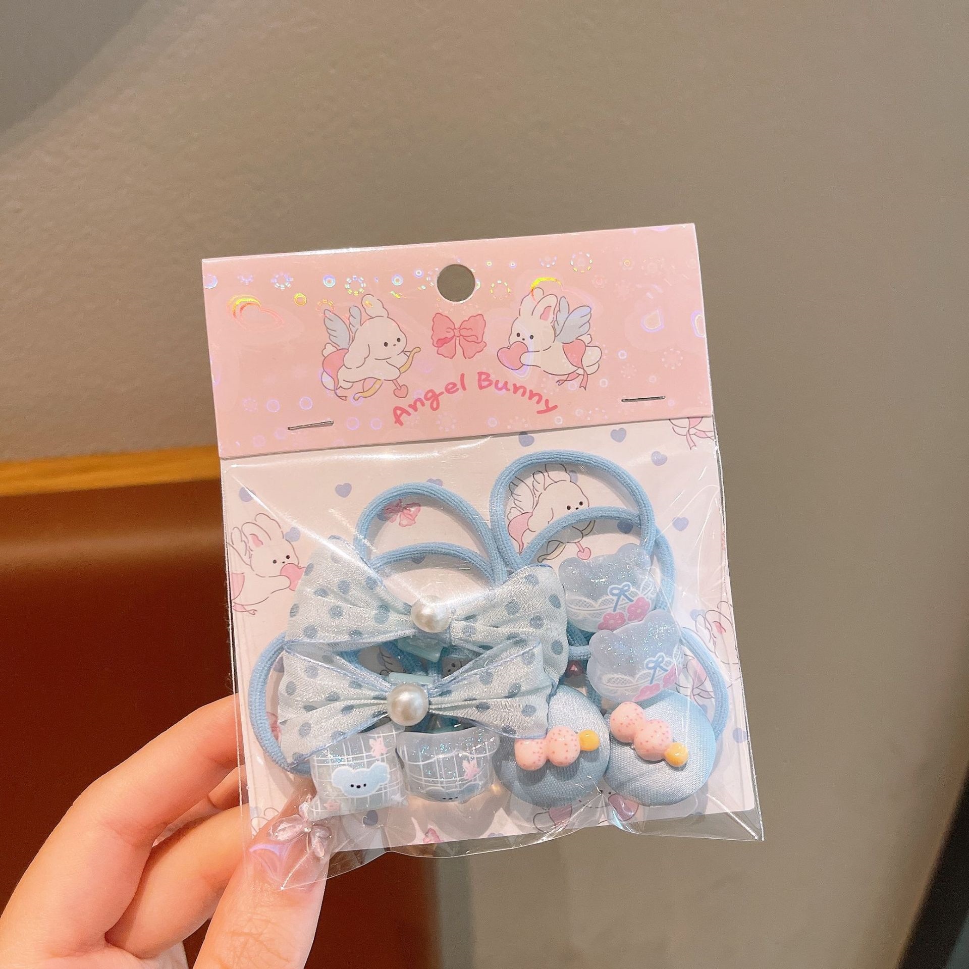 Anillo de pelo de pulgar de dibujos animados para niños, cabello para bebés, cabello para bebés, banda de pelo de alta elasticidad coreana