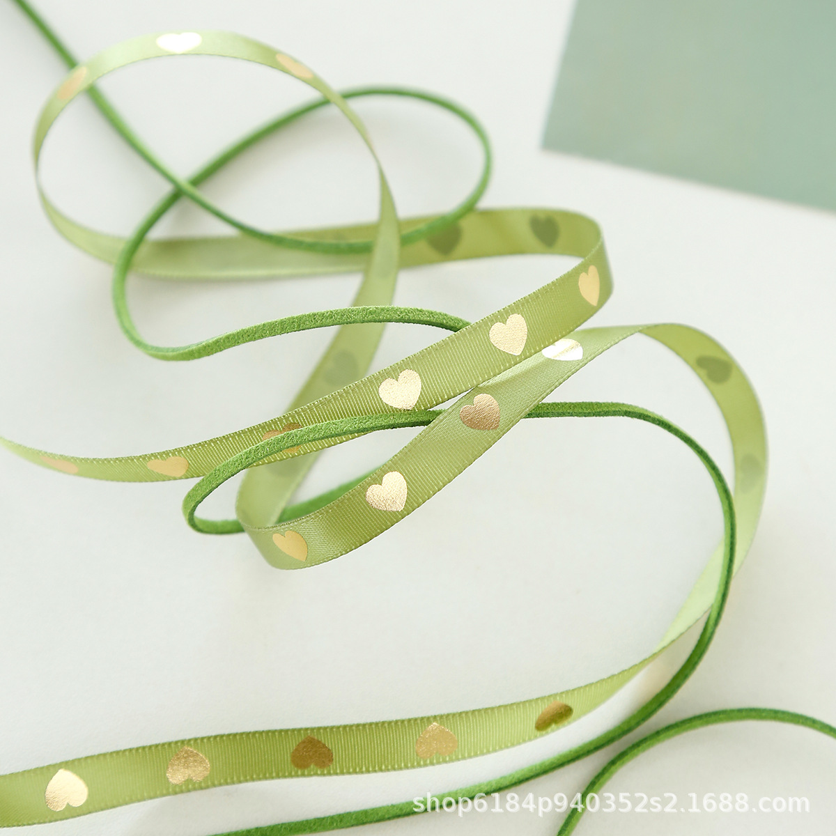 Matcha cinta verde cinta DIY cinta de color Menta Man-Wa cinta de jazmín mano trenzada bolsa de pelo ramo de flores cinta de tela