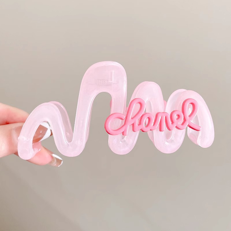 Clip de tiburón clip de pelo en forma de onda clip de plástico grande color de la jalea hacia atrás la cabeza clip de pelo tocado