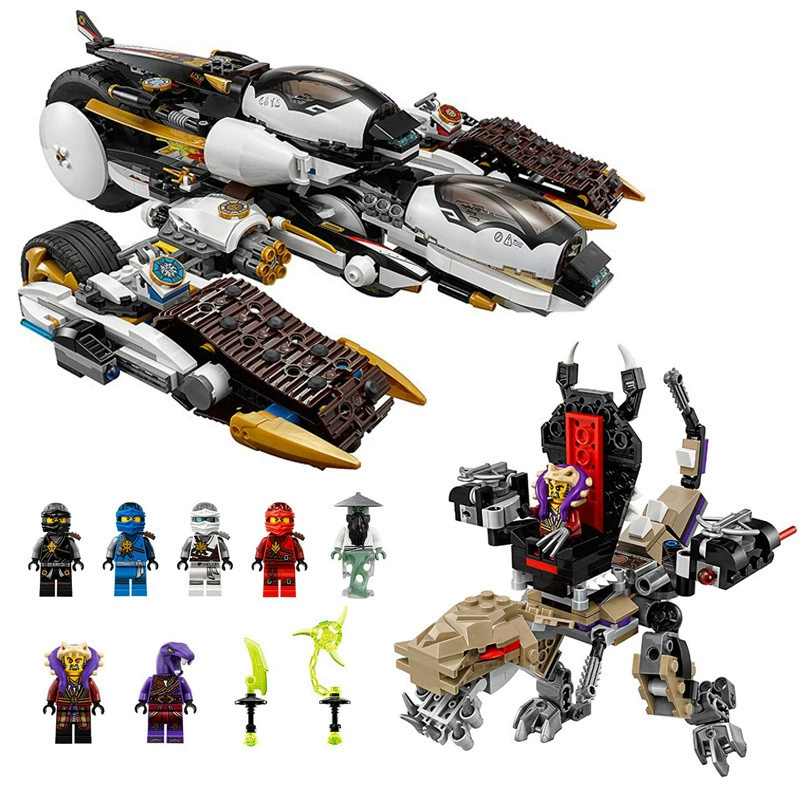 Совместимо с конструктором Lego Ninjago, четырехведенная трансформированная карета 70595, игрушки, кросс‑бордер Ninjago