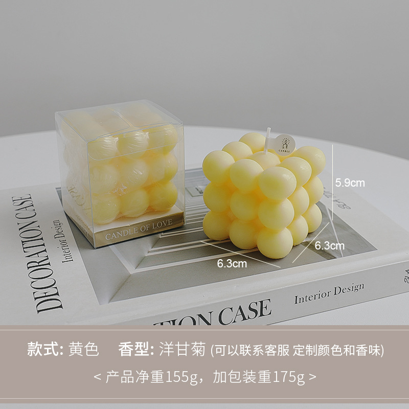 Adornos de fragancias de alta gama, recuerdos creativos, regalos personalizados transfronterizos, velas aromáticas cúbicas hechas a mano