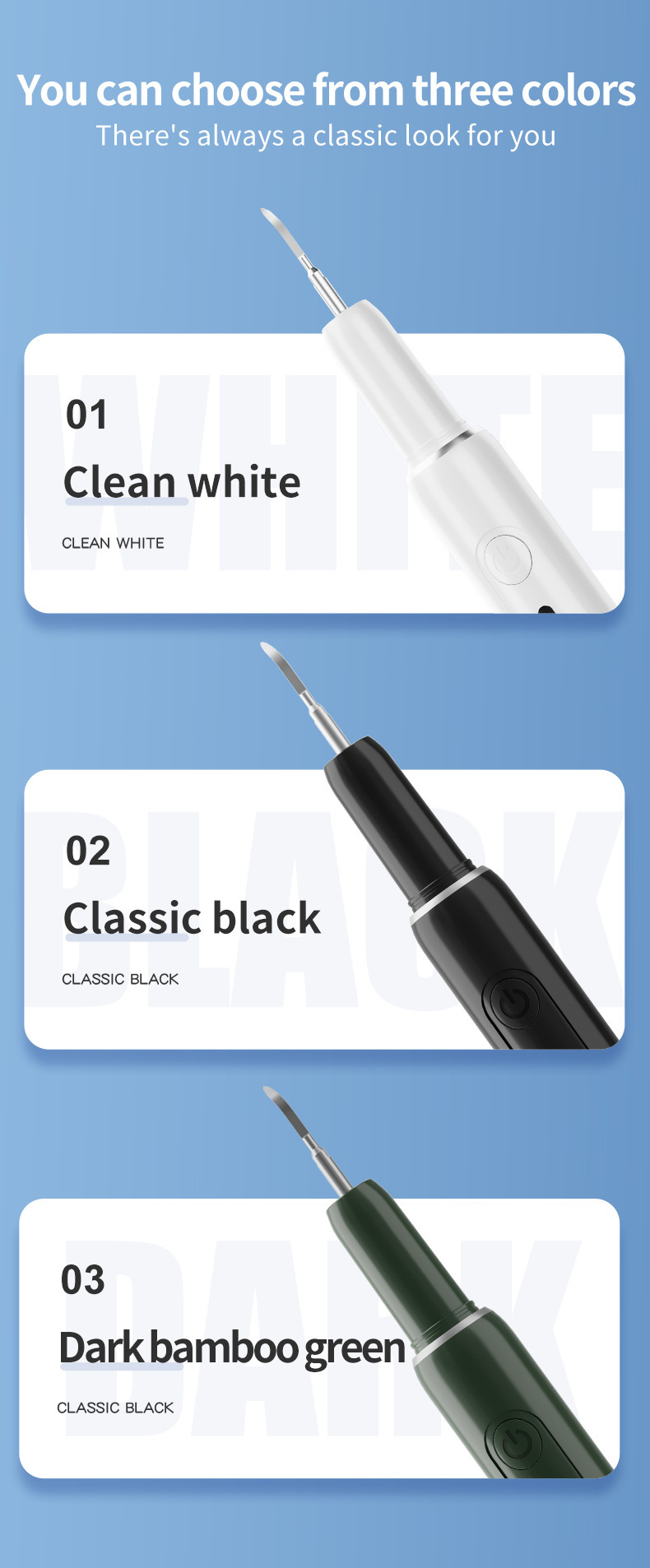 Electric tooth cleaner multifunctional handheld teeth cleaning device