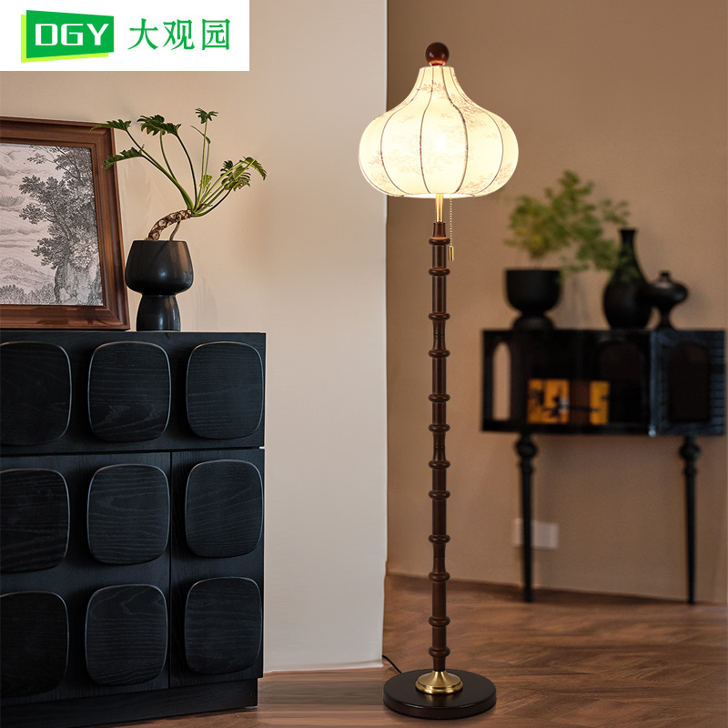Lámpara de pie de estilo medieval para sala de estar, sofá, dormitorio, estudio, lámpara de noche vertical retro americana, iluminación Zhongshan 397L