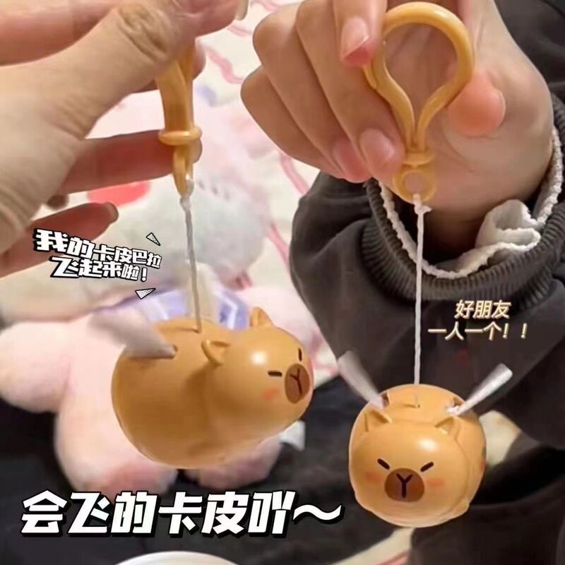 Tiktok Trending Flying Capybara Keychain, Flying Capybara Fun Backpack Couple Plastic Pendant
