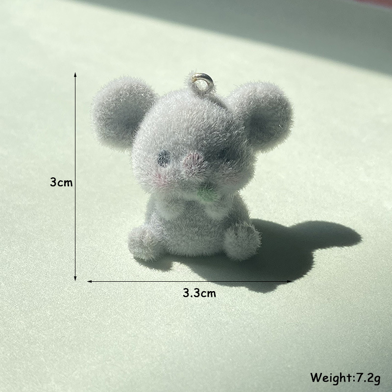 DIY Jewelry Accessories Classification 10 PCS/Package 3.1*3.4cm 3.3*3.5cm Resin Flocking Koala Pendant